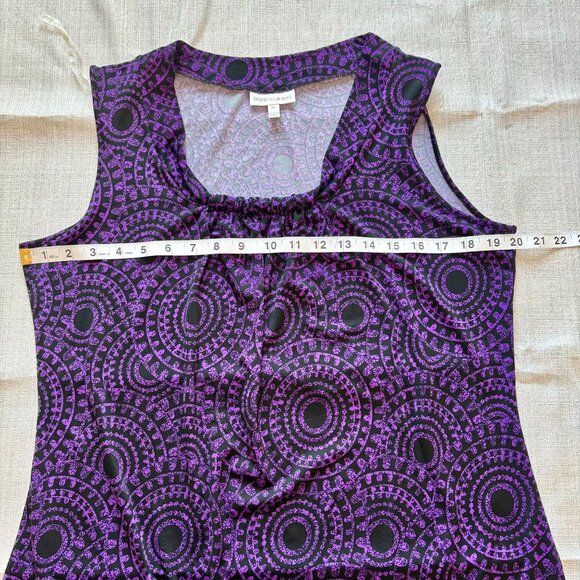 Fashion Bug Purple & Black Sleeveless Geometric Pattern Top Womens Size XL - Picture 5 of 7